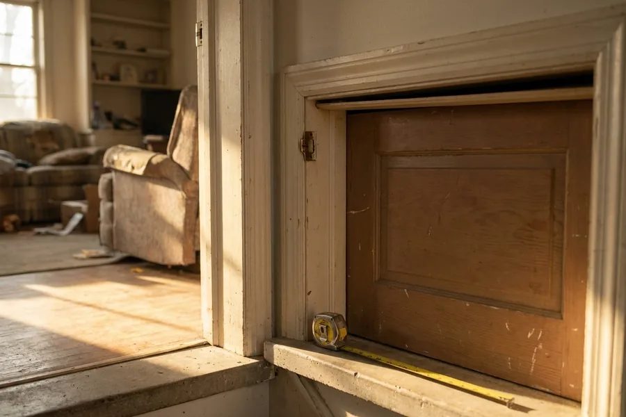 Interior door frame out of square so the door will not latch