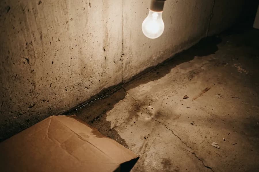 Water seeping in where a basement wall meets the floor